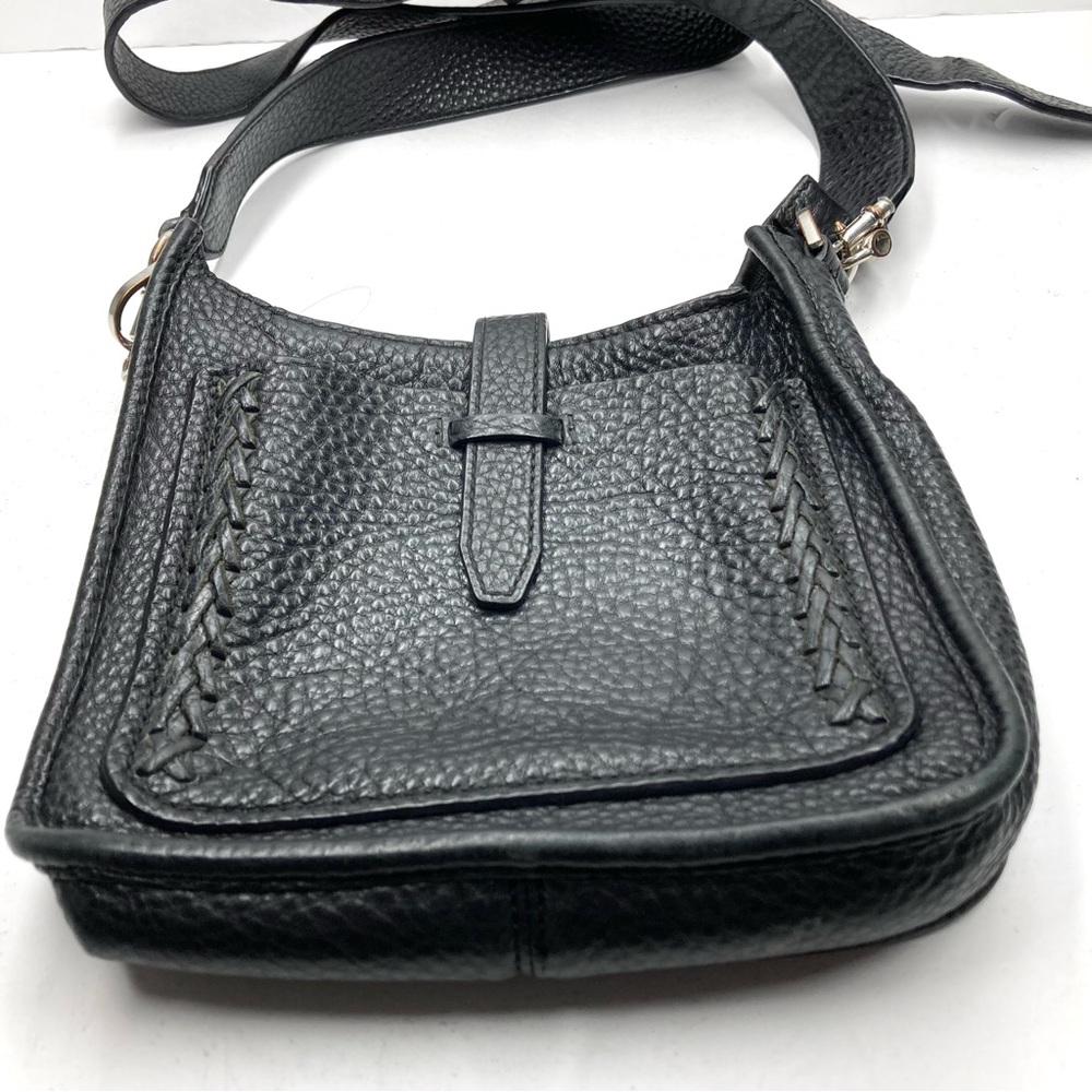 Rebecca Minkoff Pebbled Leather Mini Tote Bag 8x7" Black Minimalist - Picture 3 of 16